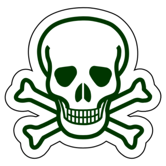 Skull Cross Bones Sticker (Dark Green)